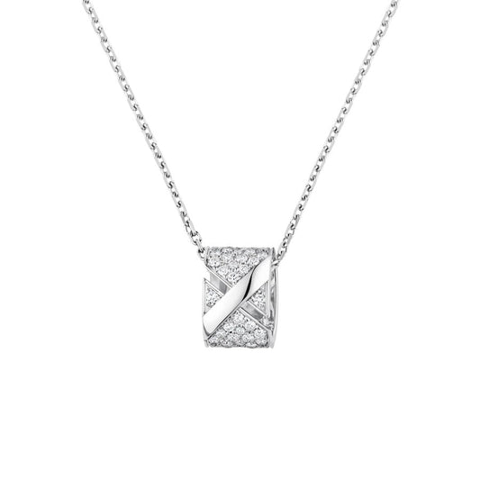 [AuraEcho Jewelry]LIENS EVIDENCE DIAMOND PAVED NECKLACE