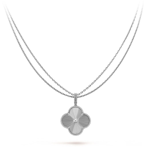 [AuraEcho Jewelry]CLOVER 25MM SILVER BIG CLOVER NECKLACE