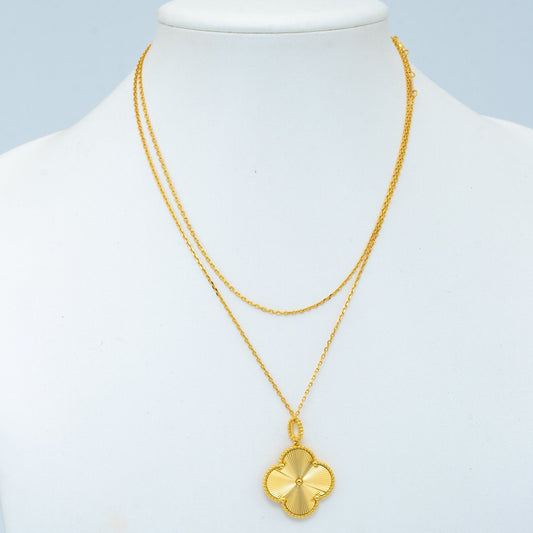 [AuraEcho Jewelry]CLOVER 25MM PEDANT NECKLACE GOLD