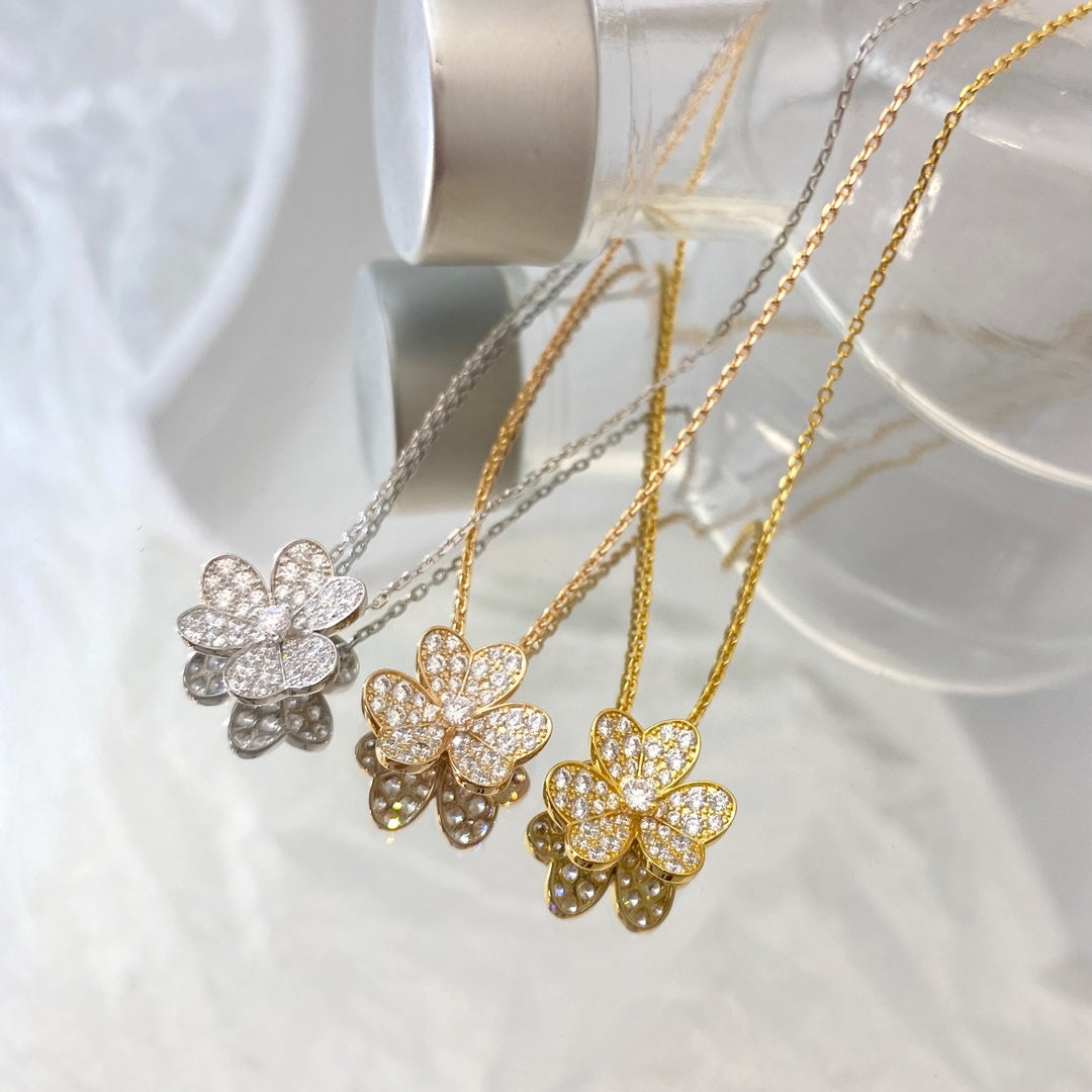 [AuraEcho Jewelry]FLOWER DIAMOND NECKLACE