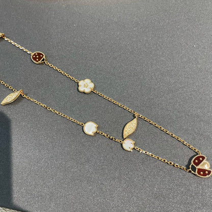 [AuraEcho Jewelry]LUCKY SPRING 15 MOTIFS GOLD NECKLACE
