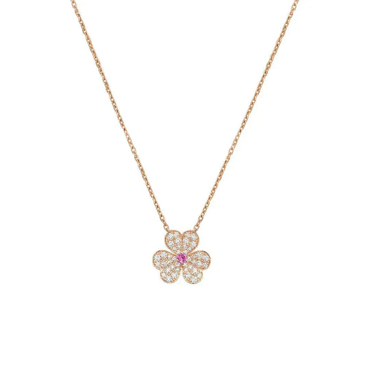 [AuraEcho Jewelry]FRIVOLE ROSE GOLD FLOWER DIAMOND NECKLACE
