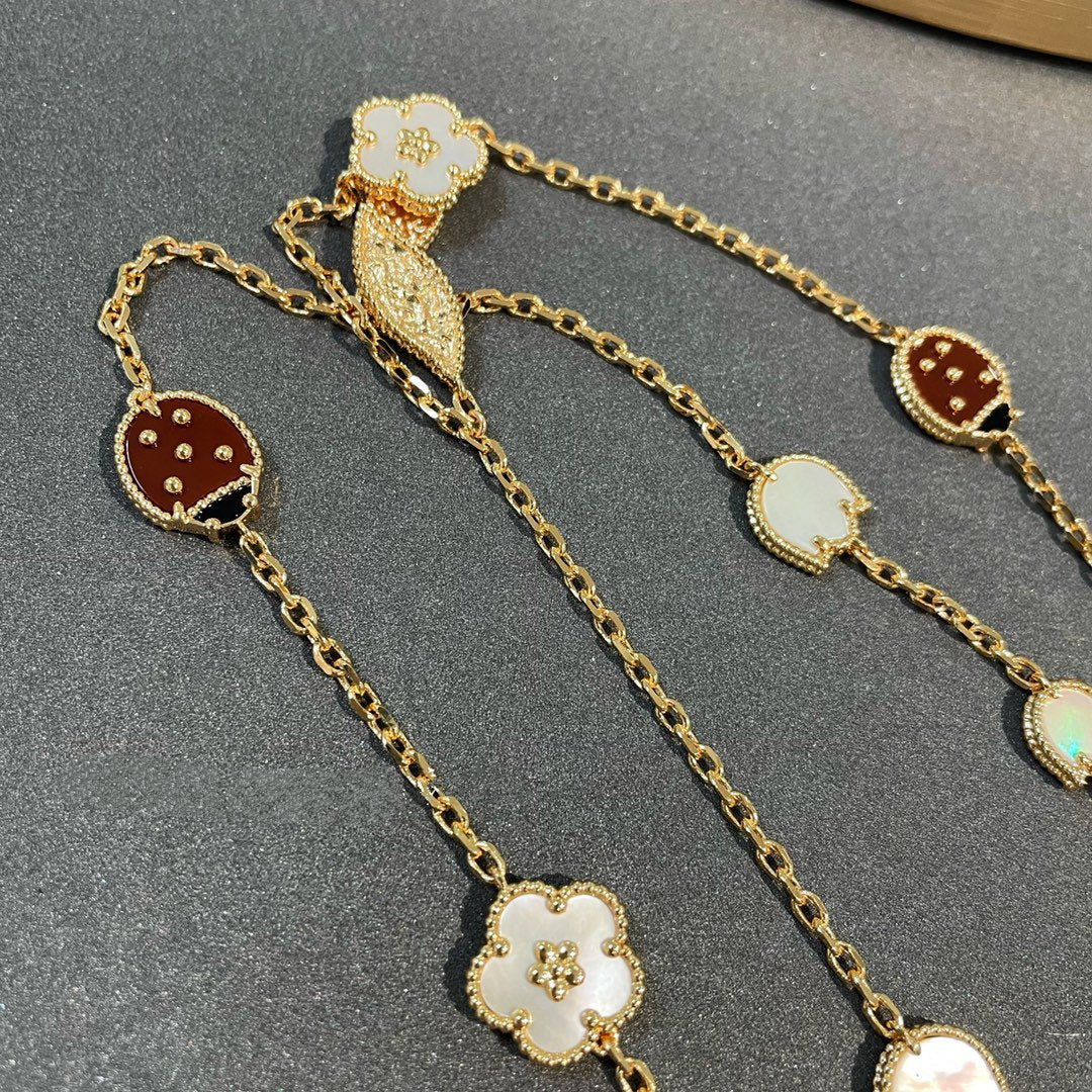 [AuraEcho Jewelry]LUCKY SPRING 15 MOTIFS GOLD NECKLACE