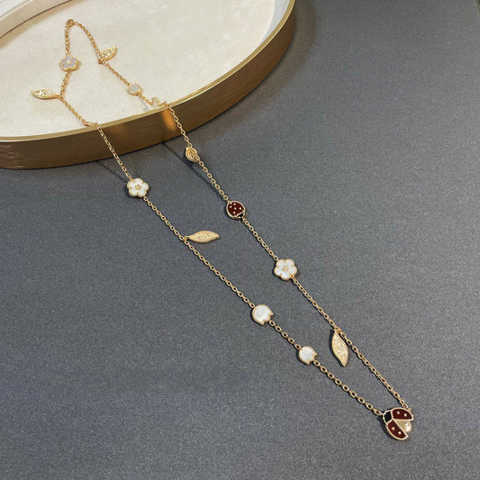 [AuraEcho Jewelry]LUCKY SPRING 15 MOTIFS GOLD NECKLACE