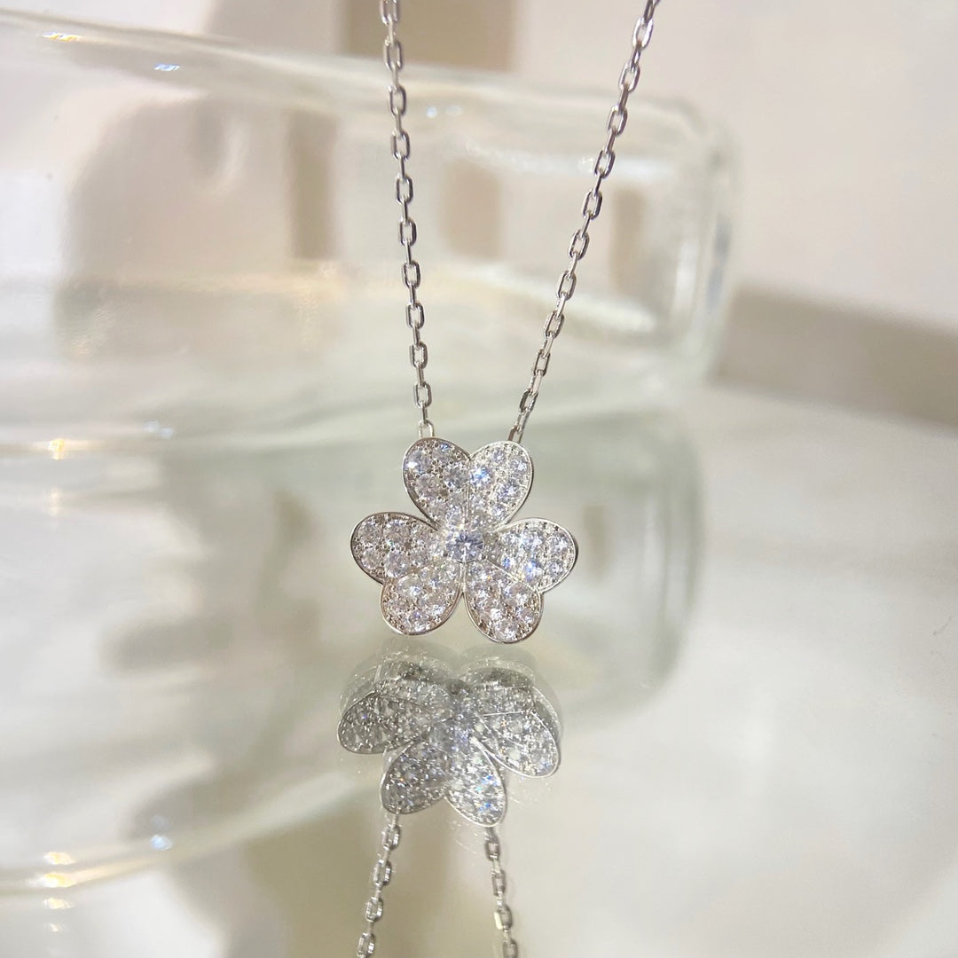 [AuraEcho Jewelry]FLOWER DIAMOND NECKLACE