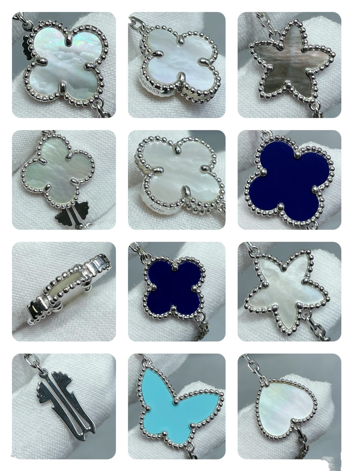 [AuraEcho Jewelry]LUCKY CLOVER SILVER 11 MOTIF NECKLACE