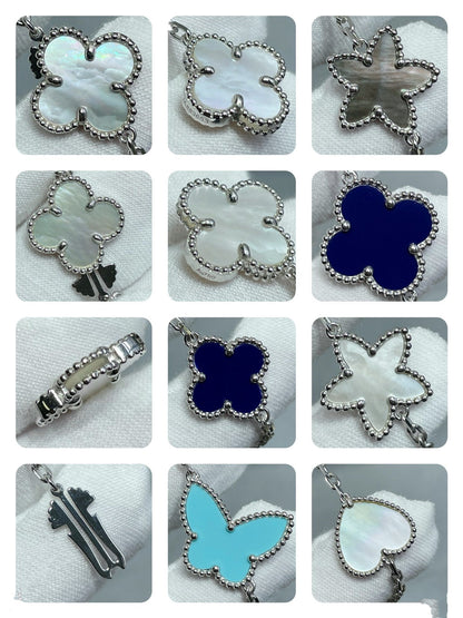 [AuraEcho Jewelry]LUCKY CLOVER SILVER 11 MOTIF NECKLACE