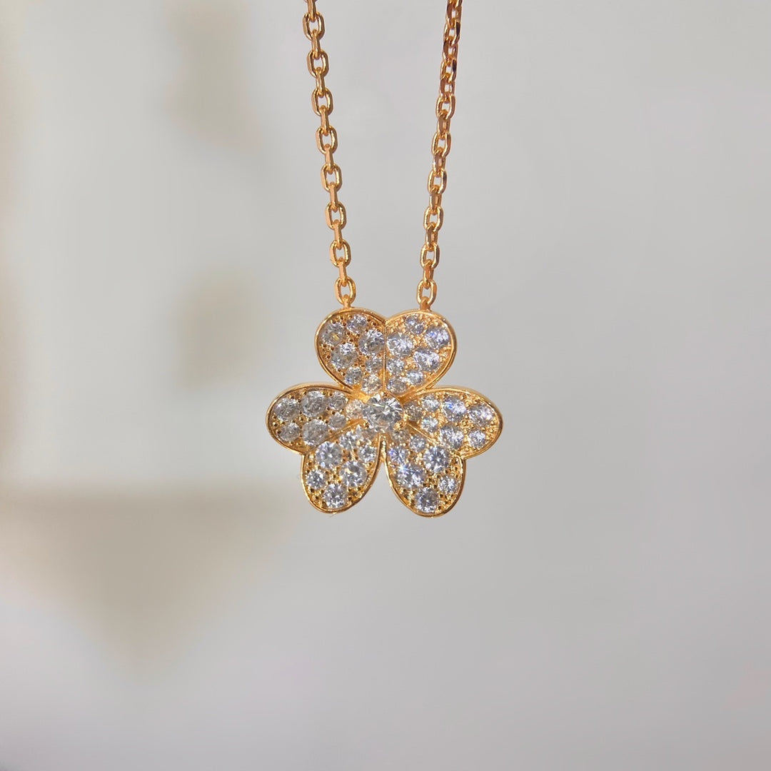 [AuraEcho Jewelry]FLOWER DIAMOND NECKLACE