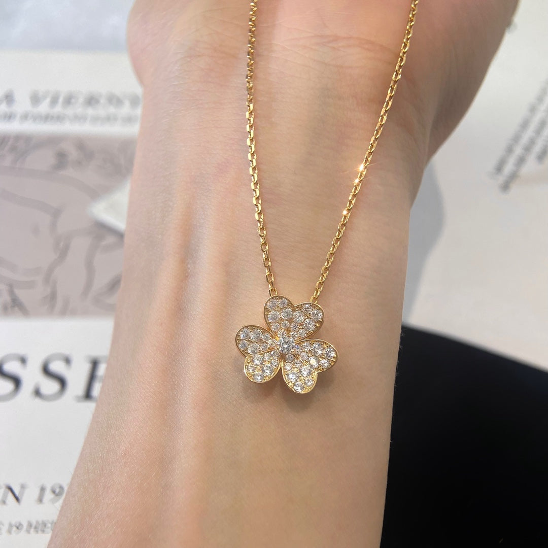 [AuraEcho Jewelry]FLOWER DIAMOND NECKLACE