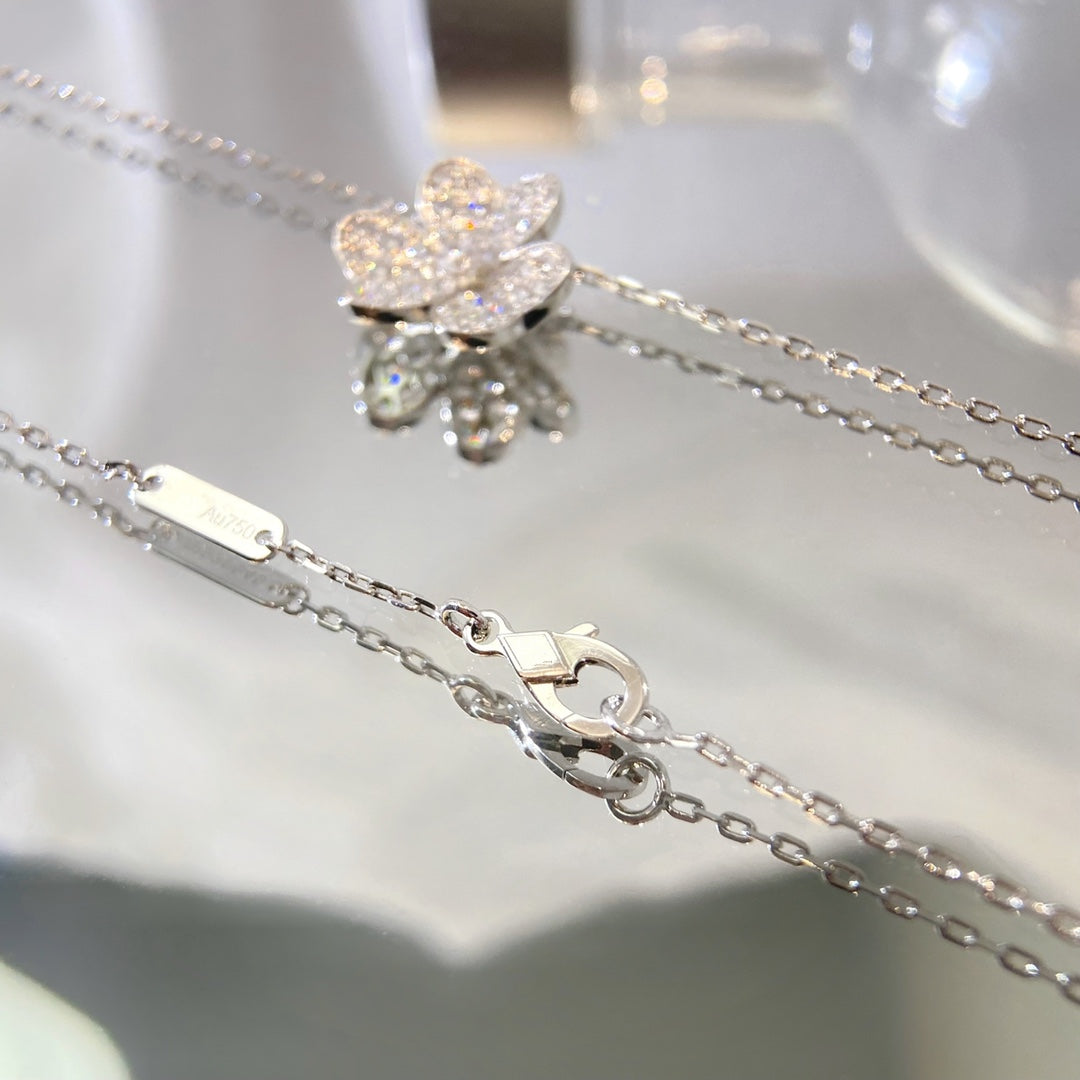 [AuraEcho Jewelry]FLOWER DIAMOND NECKLACE