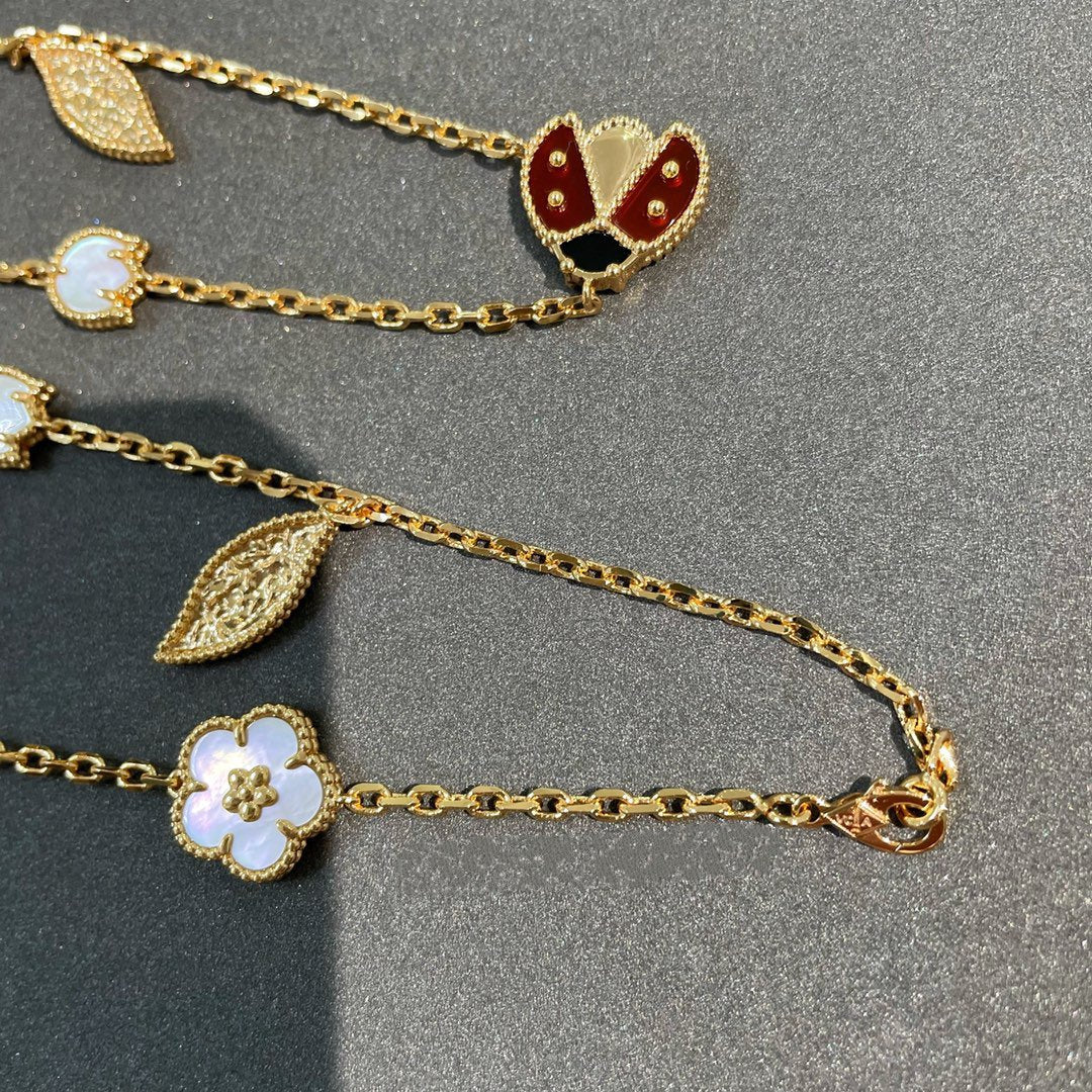 [AuraEcho Jewelry]LUCKY SPRING 15 MOTIFS GOLD NECKLACE