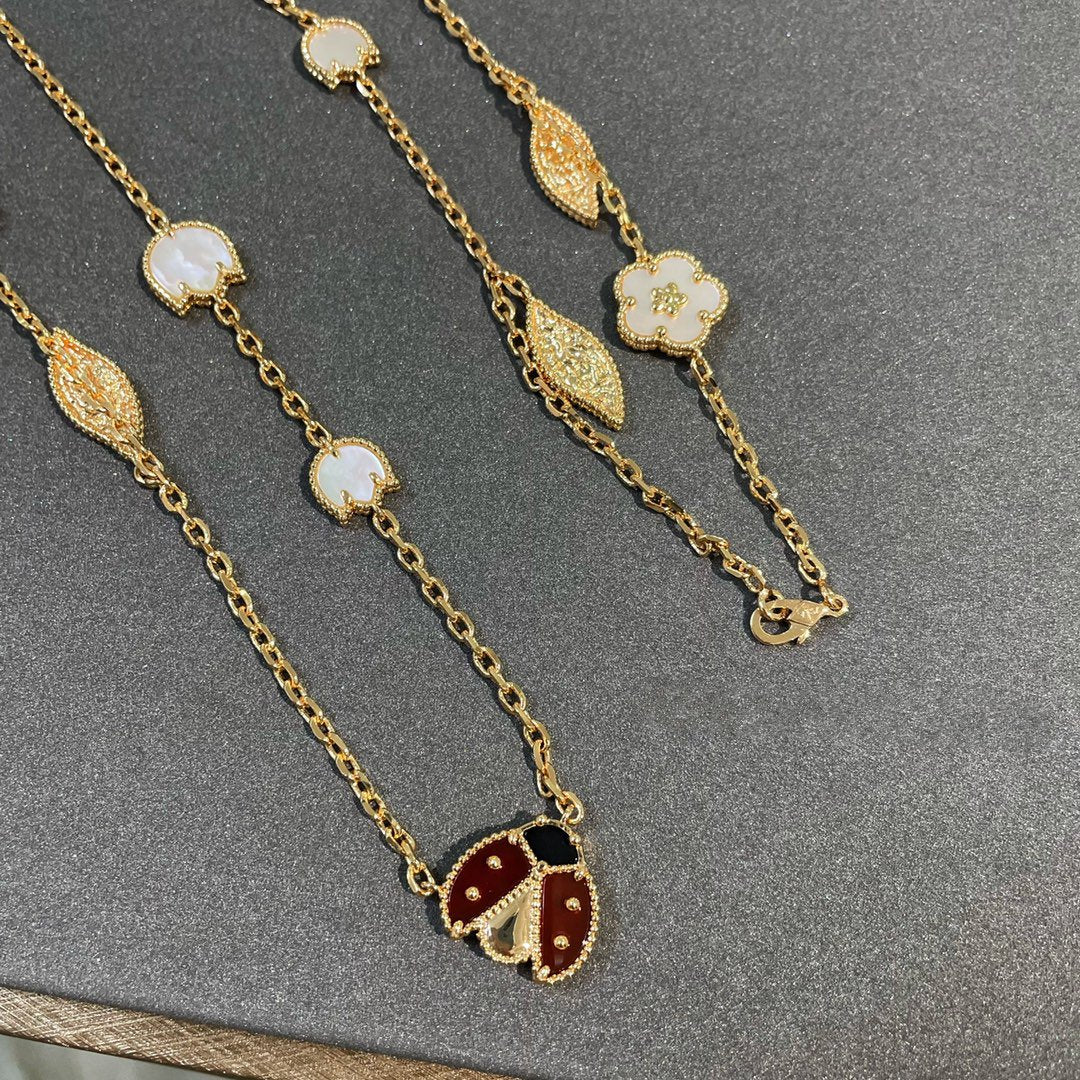 [AuraEcho Jewelry]LUCKY SPRING 15 MOTIFS GOLD NECKLACE
