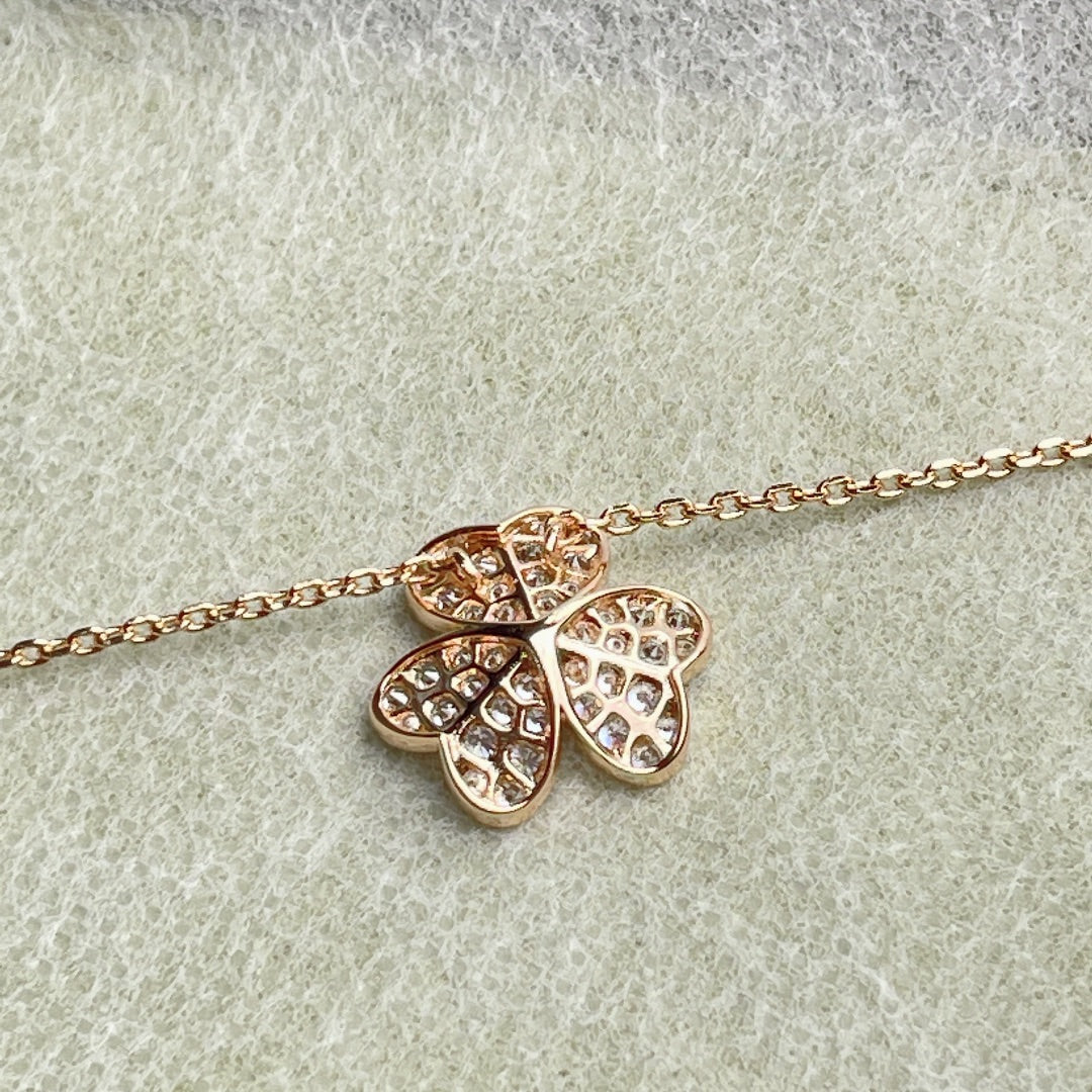 [AuraEcho Jewelry]FLOWER DIAMOND NECKLACE