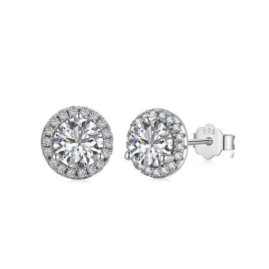 [AuraEcho]Classic Princess Round Shape Earrings