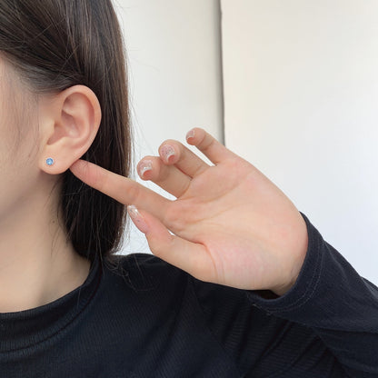 [AuraEcho]Sparkling Colorful Round Shape Earrings