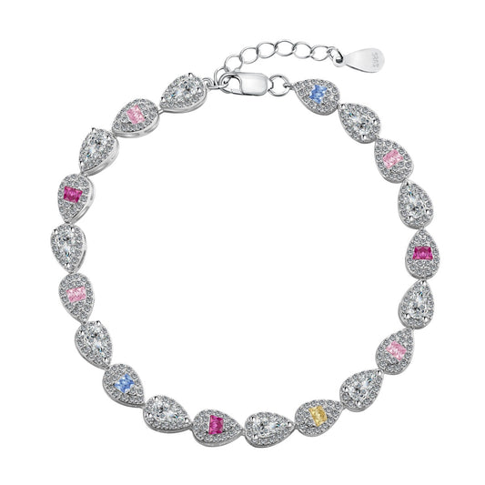 [AuraEcho]0.25 Carat Radiant Water Drop Shape Daily Bracelet