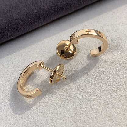 [AuraEcho Jewelry]LOVE EARRINGS 2.65MM PINK GOLD