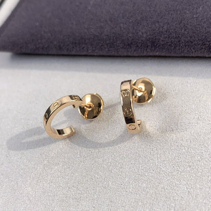 [AuraEcho Jewelry]LOVE EARRINGS 2.65MM PINK GOLD