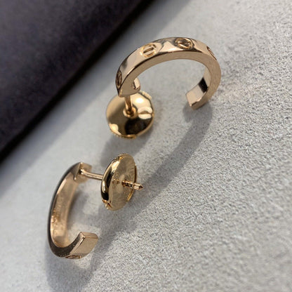 [AuraEcho Jewelry]LOVE EARRINGS 2.65MM PINK GOLD