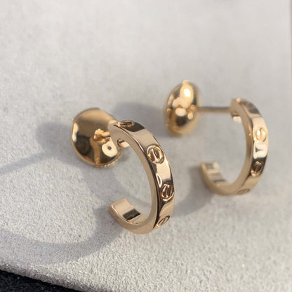 [AuraEcho Jewelry]LOVE EARRINGS 2.65MM PINK GOLD