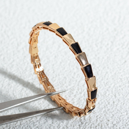 [AuraEcho Jewelry]SERPENTI BRACELET PINK GOLD ONYX