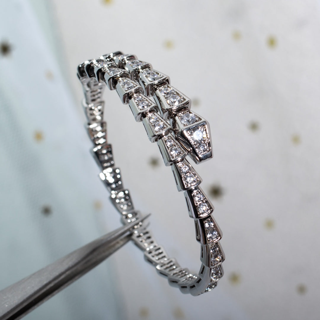 [AuraEcho Jewelry]SERPENTI BRACELET 6MM SILVER DIAMOND