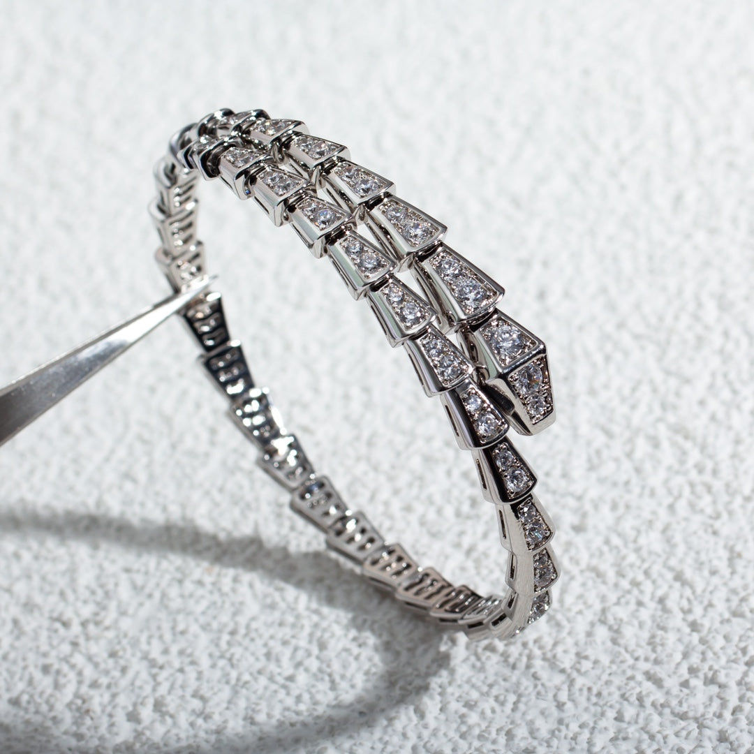 [AuraEcho Jewelry]SERPENTI BRACELET 6MM SILVER DIAMOND