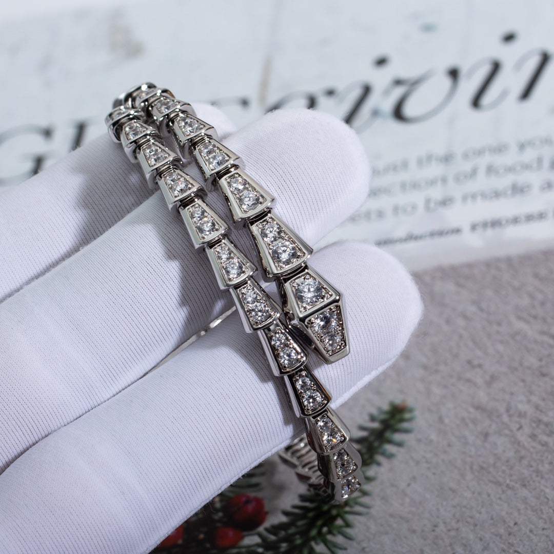 [AuraEcho Jewelry]SERPENTI BRACELET 6MM SILVER DIAMOND