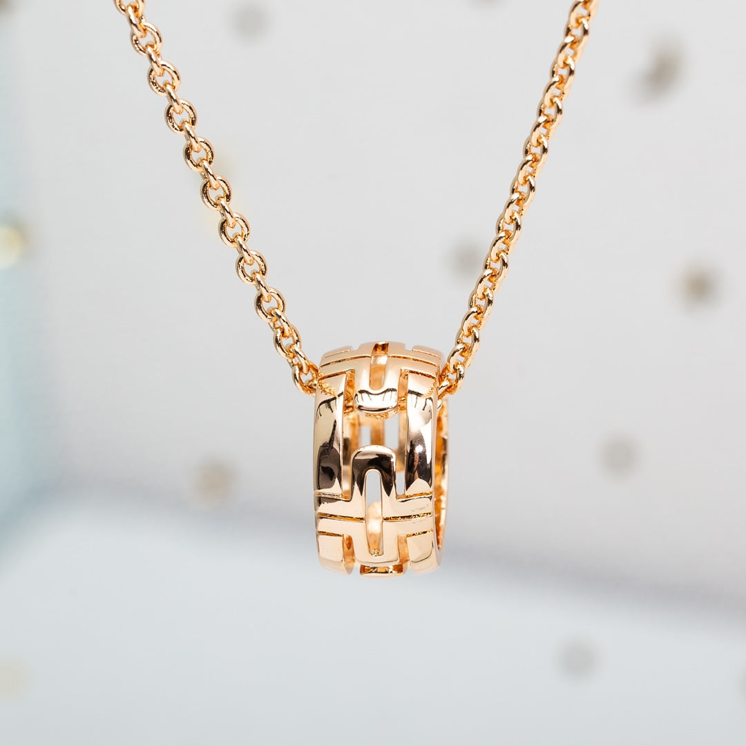 [AuraEcho Jewelry]PARENTESI NECKLACE PINK GOLD