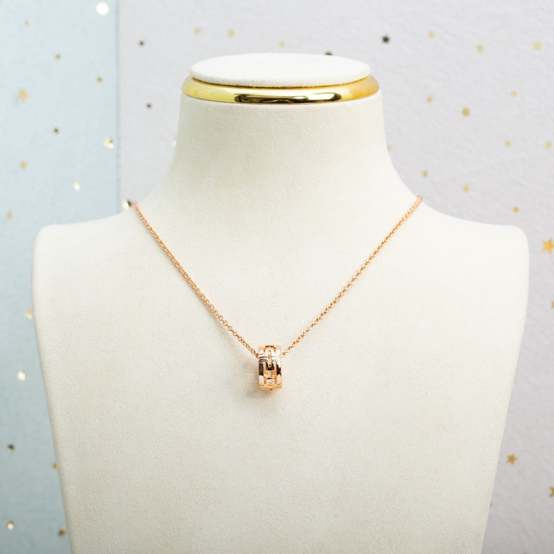 [AuraEcho Jewelry]PARENTESI NECKLACE PINK GOLD