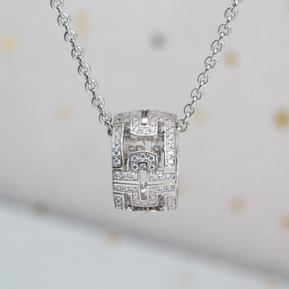 [AuraEcho Jewelry]PARENTESI NECKLACE SILVER DIAMOND