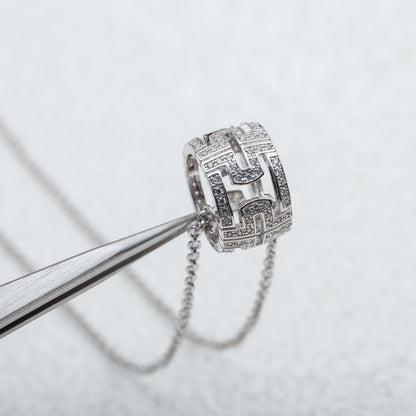 [AuraEcho Jewelry]PARENTESI NECKLACE SILVER DIAMOND