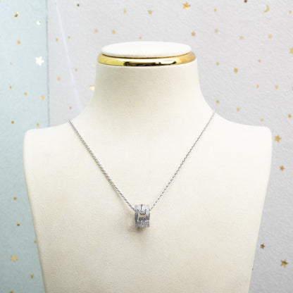 [AuraEcho Jewelry]PARENTESI NECKLACE SILVER DIAMOND