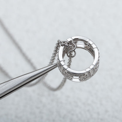 [AuraEcho Jewelry]PARENTESI NECKLACE SILVER DIAMOND