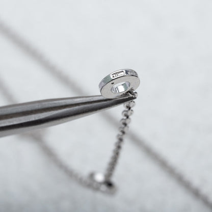[AuraEcho Jewelry]PARENTESI NECKLACE SILVER DIAMOND