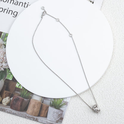 [AuraEcho Jewelry]PARENTESI NECKLACE SILVER DIAMOND