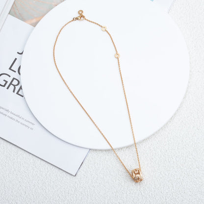 [AuraEcho Jewelry]PARENTESI NECKLACE PINK GOLD DIAMOND