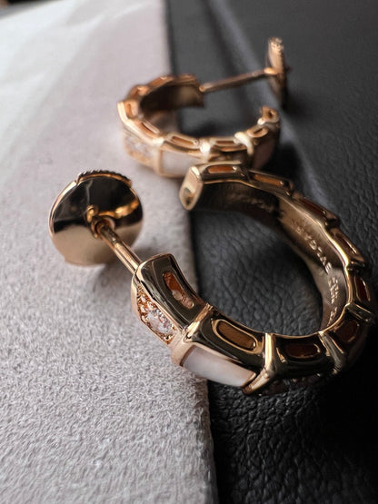 [AuraEcho]SERPENTI MOP PINK GOLD EARRINGS