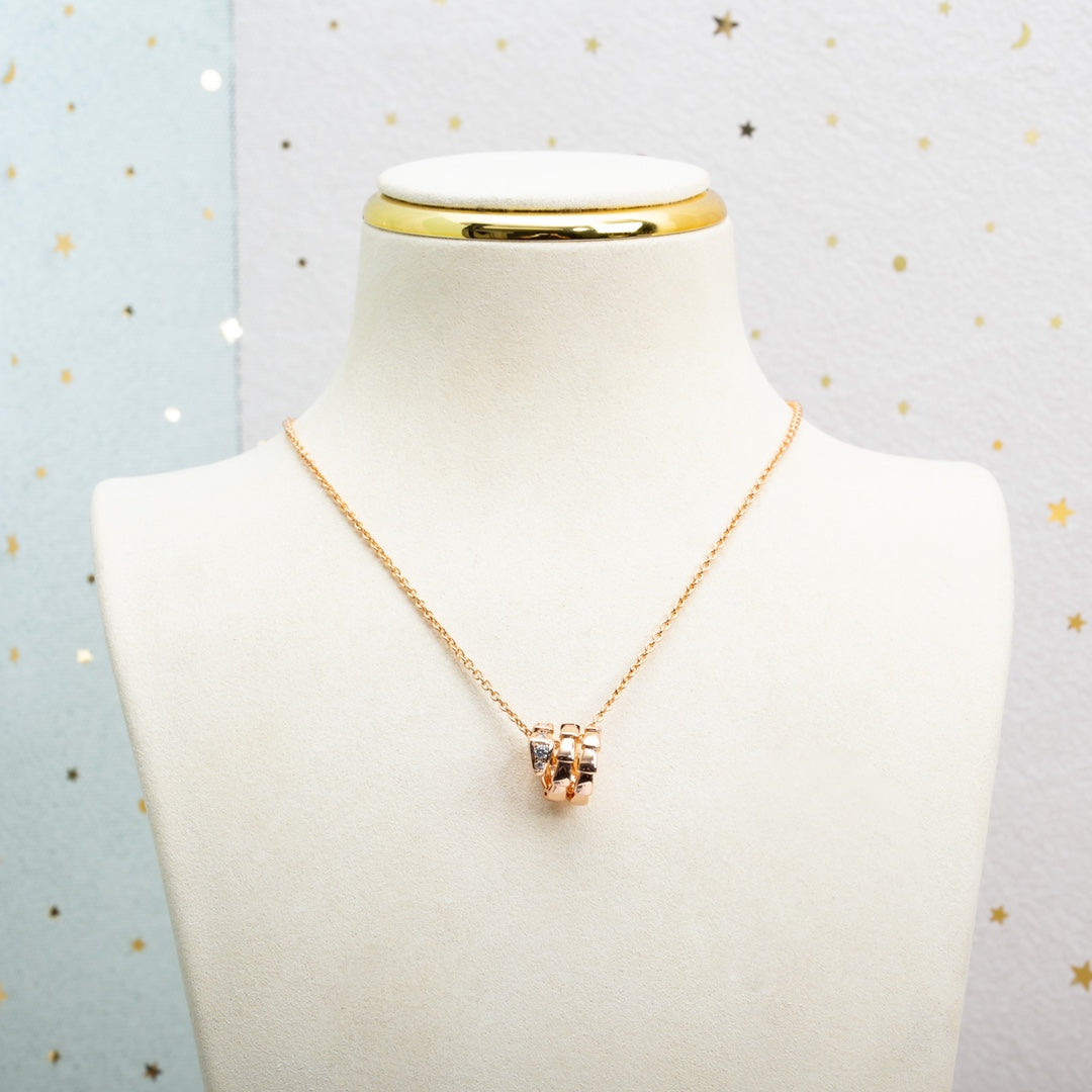 [AuraEcho Jewelry]SERPENTI PINK GOLD NECKLACE DIAMOND