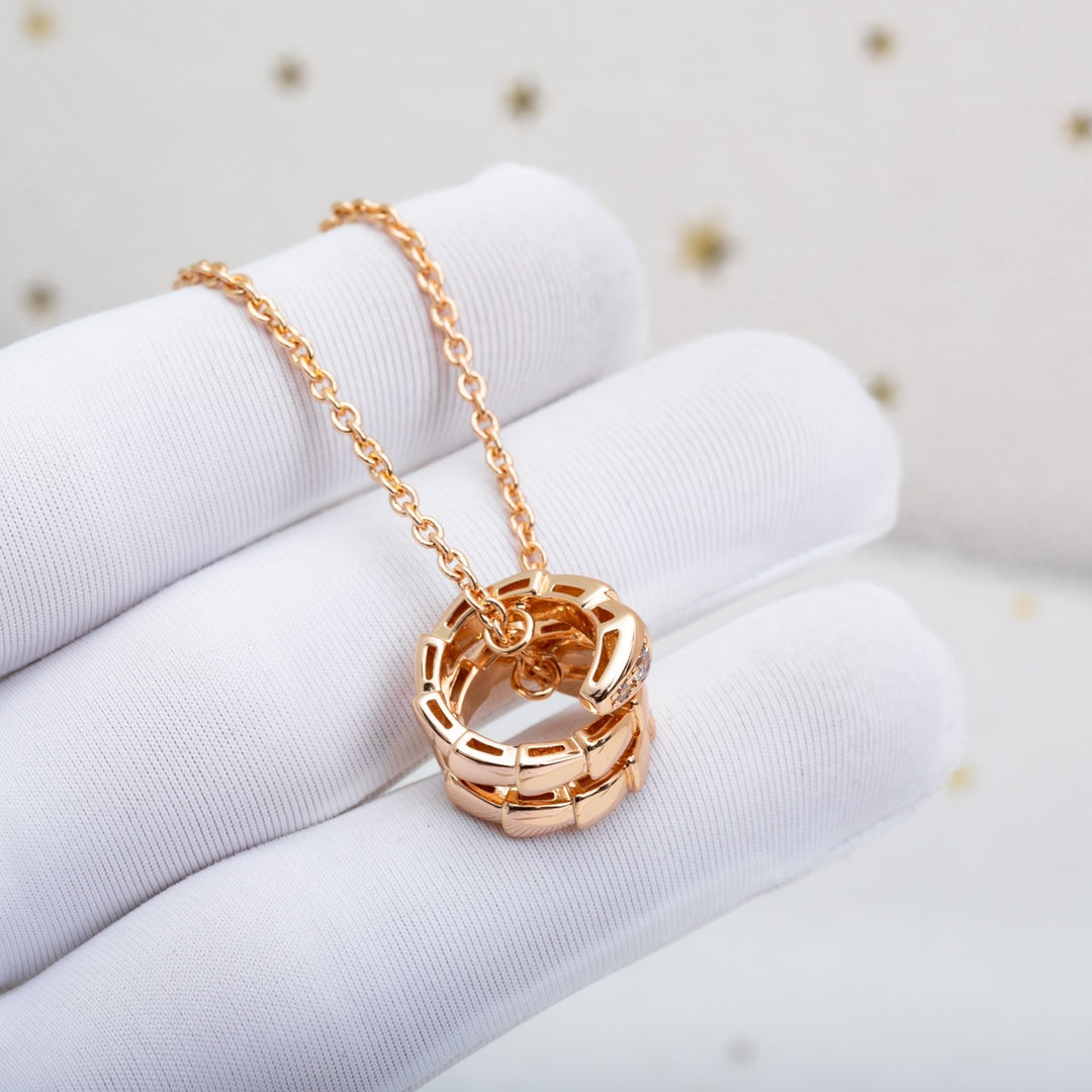 [AuraEcho Jewelry]SERPENTI PINK GOLD NECKLACE DIAMOND