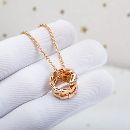 [AuraEcho Jewelry]SERPENTI PINK GOLD NECKLACE DIAMOND