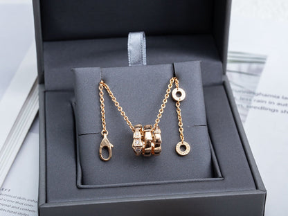 [AuraEcho Jewelry]SERPENTI PINK GOLD NECKLACE DIAMOND