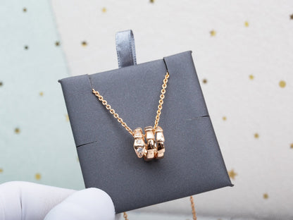 [AuraEcho Jewelry]SERPENTI PINK GOLD NECKLACE DIAMOND
