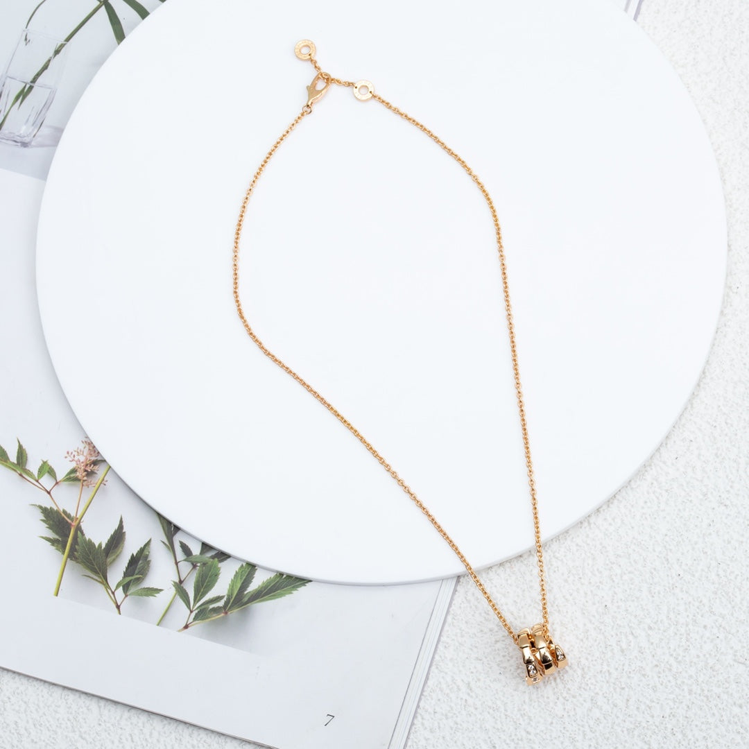 [AuraEcho Jewelry]SERPENTI PINK GOLD NECKLACE DIAMOND