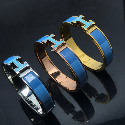 [AuraEcho Jewelry]H BRACELET BLUE RAINBOW CERAMIC