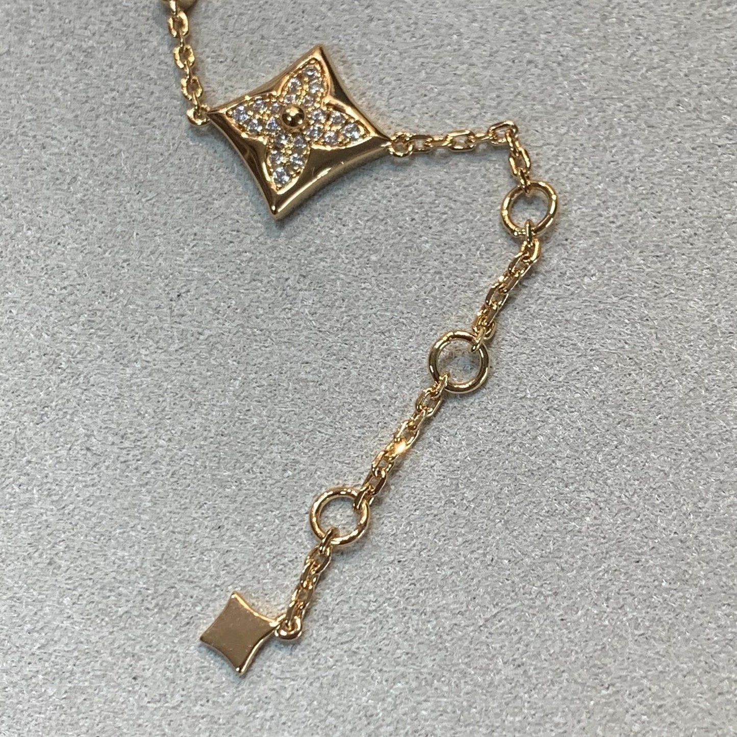 [AuraEcho Jewelry]STAR AND SUN 4 MOTIFS GOLD DIAMONDS BRACELET