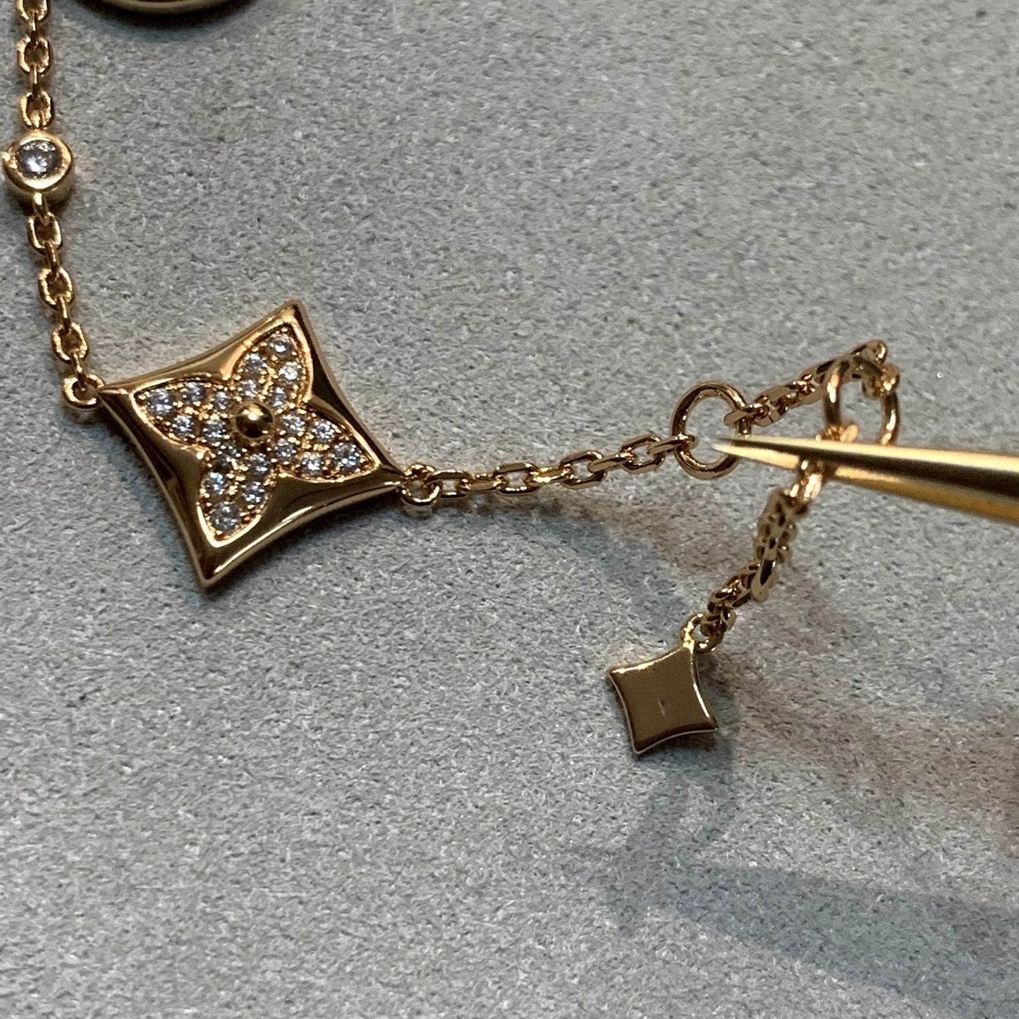 [AuraEcho Jewelry]STAR AND SUN 4 MOTIFS GOLD DIAMONDS BRACELET