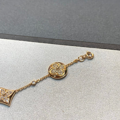 [AuraEcho Jewelry]STAR AND SUN 4 MOTIFS GOLD DIAMONDS BRACELET