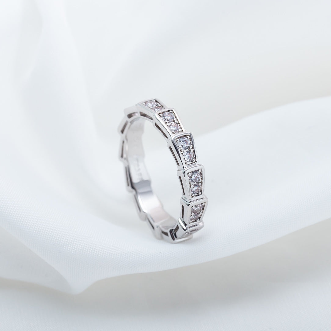 [AuraEcho Jewelry]SERPENTI RING SILVER DIAMOND PAVED 3MM