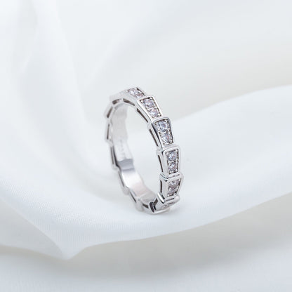 [AuraEcho Jewelry]SERPENTI RING SILVER DIAMOND PAVED 3MM